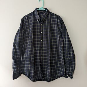 Ralph Lauren Custom Fit Men's Shirt Size L Blue Plaid Long Sleeve Button Down